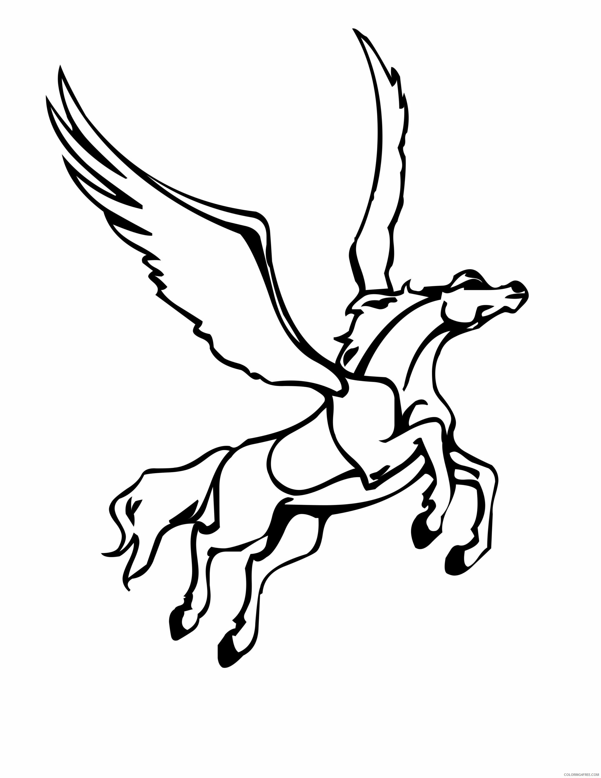 Fantasy Pegasus Coloring Pages Pegasus Pictures Printable 2021 2636 Coloring4free