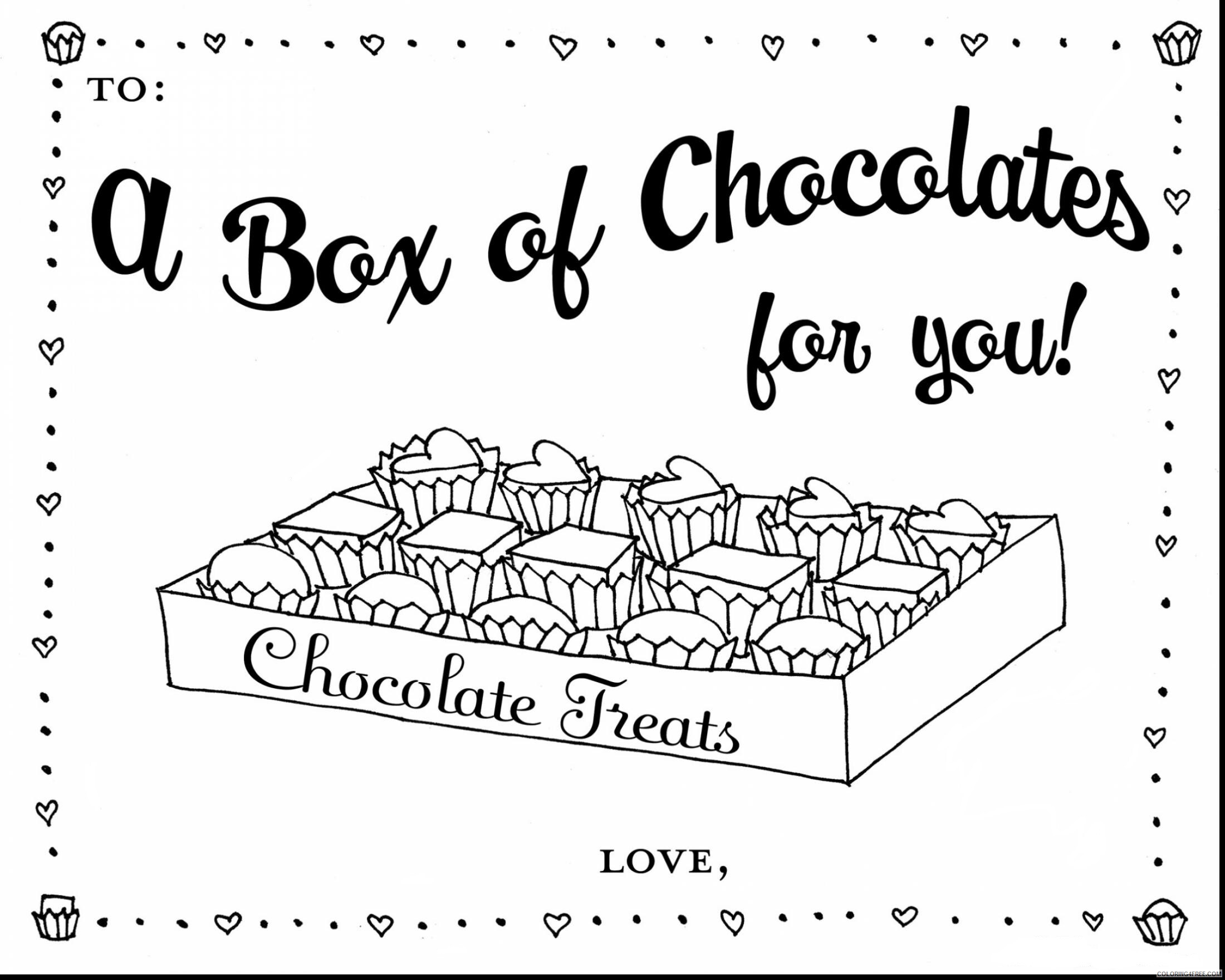February Coloring Pages Chocolates February Printable 2021 2648 Coloring4free