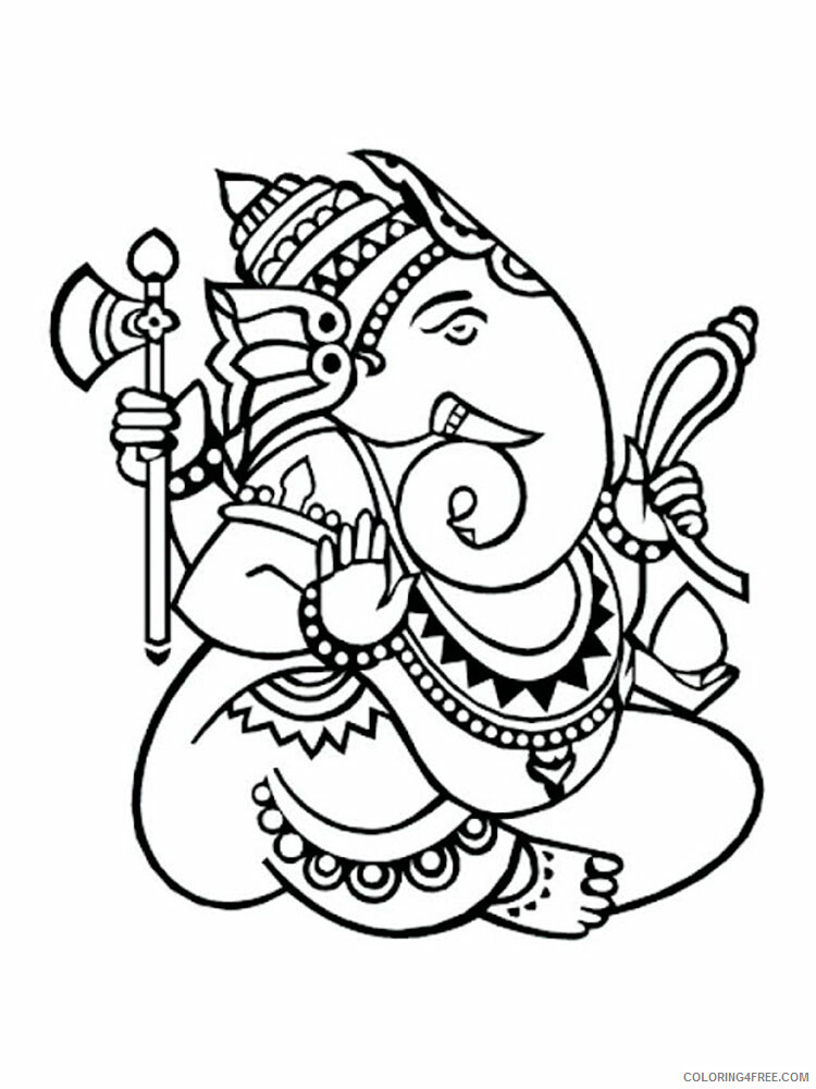 Ganesha Coloring Pages Ganesha 14 Printable 2021 2787 Coloring4free