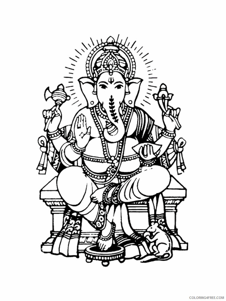 Ganesha Coloring Pages Ganesha 16 Printable 2021 2789 Coloring4free Coloring4free Com