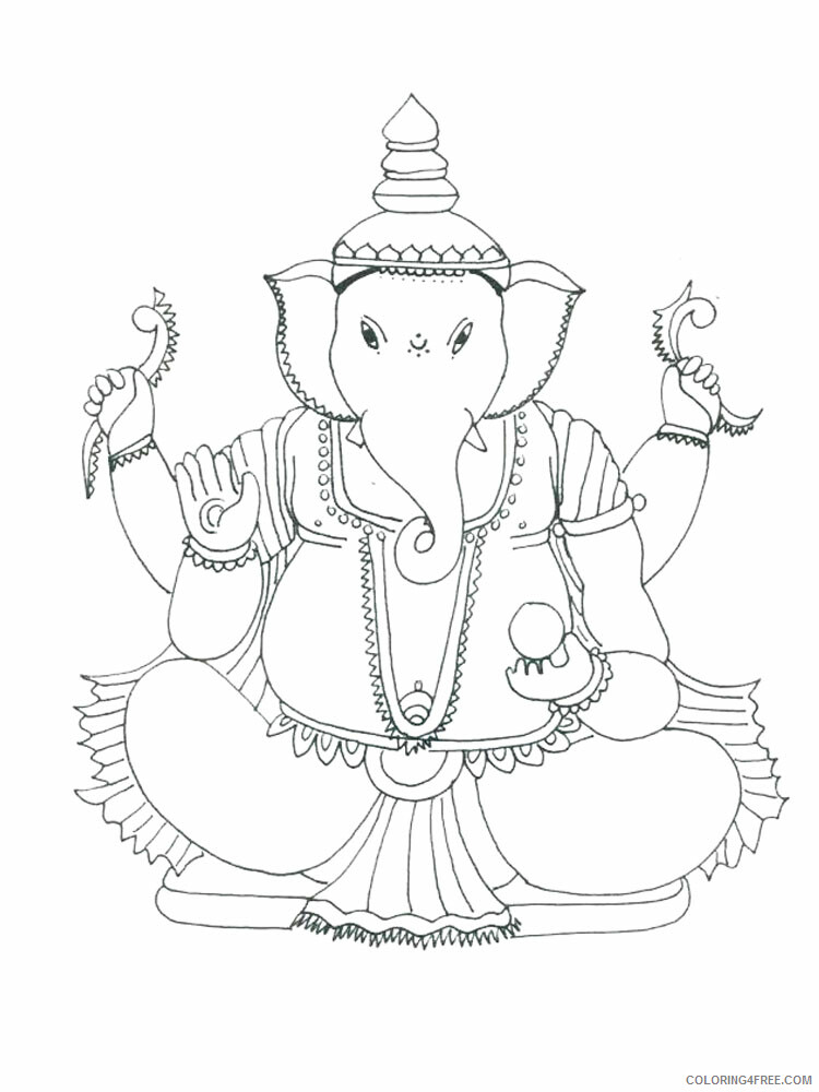 Ganesha Coloring Pages Ganesha 9 Printable 2021 2795 Coloring4free Coloring4free Com