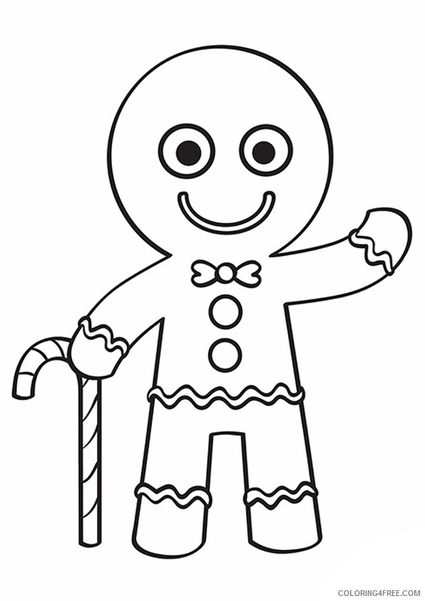 Gingerbread Coloring Pages the gingerbread man a4 Printable 2021 2889 Coloring4free