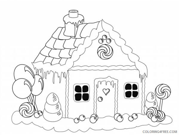 Gingerbread House Coloring Pages Christmas for kids Printable 2021 2899 Coloring4free