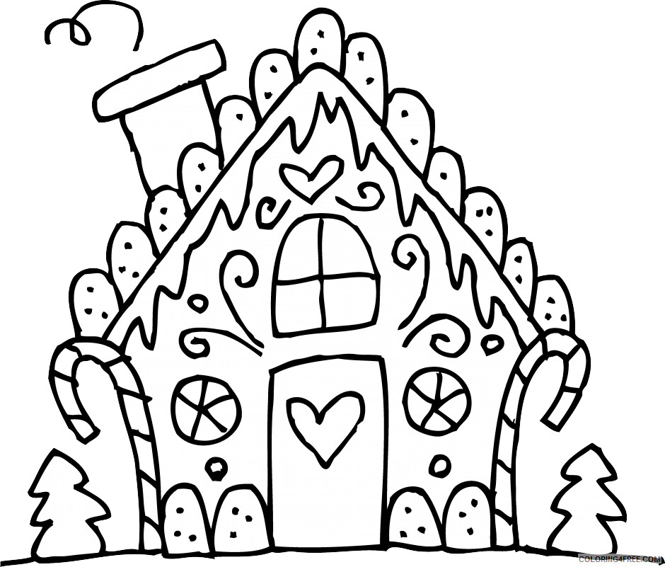 Gingerbread House Coloring Pages Cute Gingerbread House Printable 2021 2896 Coloring4free