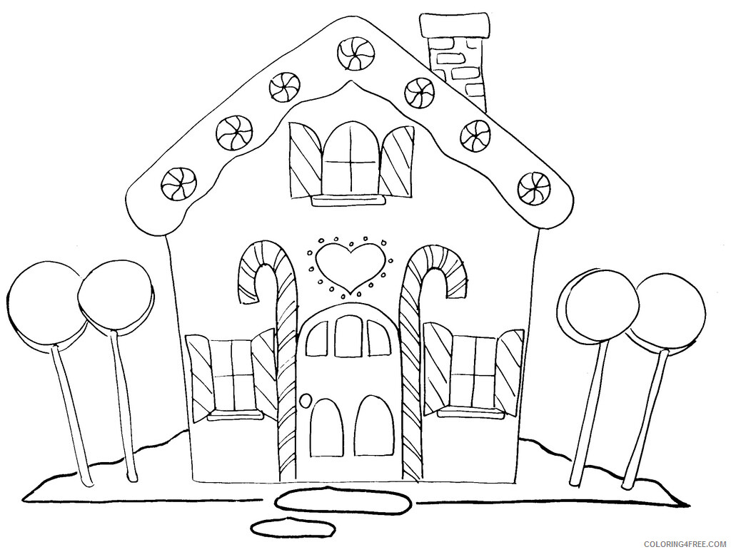 Gingerbread House Coloring Pages Gingerbread House Printable 2021 2900 Coloring4free