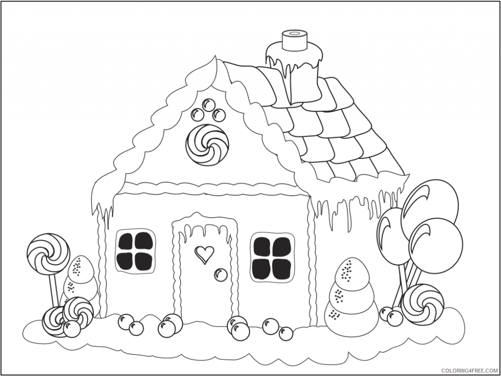 Gingerbread House Coloring Pages Gingerbread House Printable 2021 2901 Coloring4free