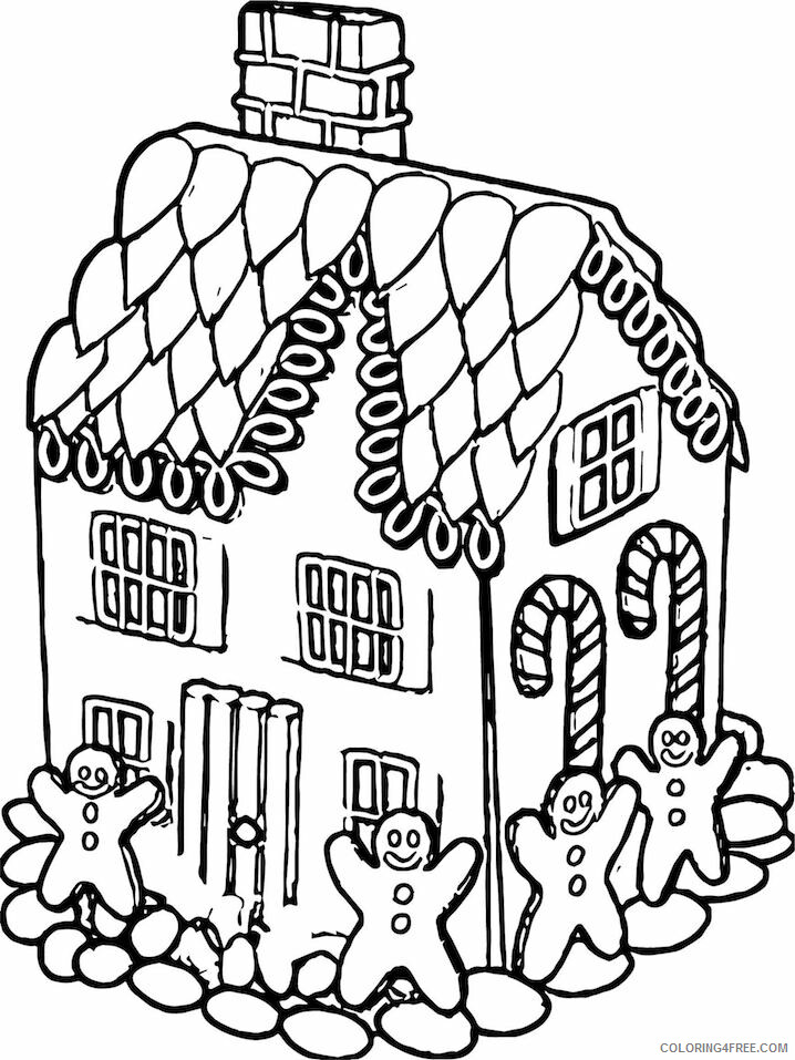 Gingerbread House Coloring Pages christmas sheets free Printable 2021 2894 Coloring4free