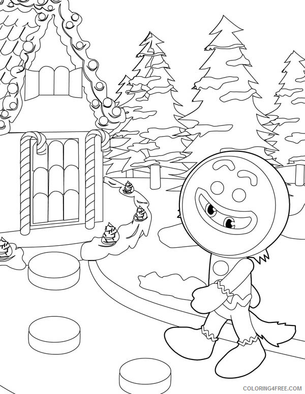 Gingerbread Men Coloring Pages A Wolf Disguised as a Gingerbread Man 2021 2907 Coloring4free