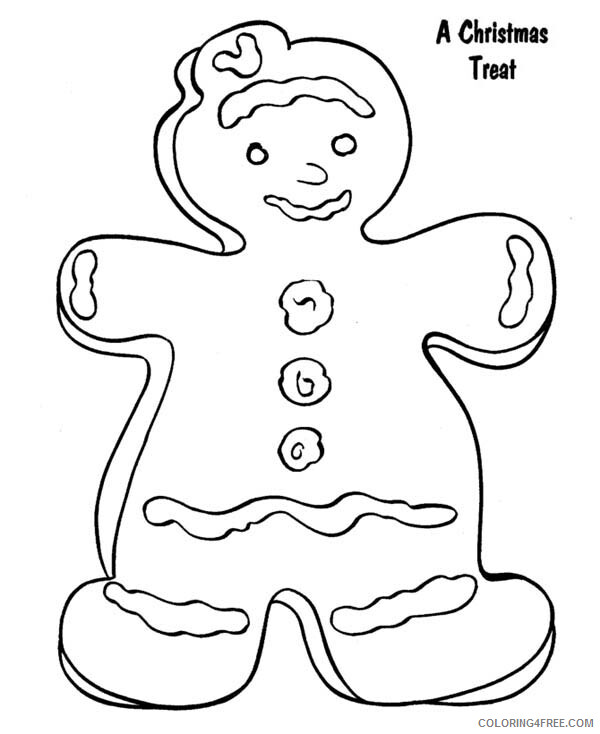 Gingerbread Men Coloring Pages Gingerbread as a Christmas Treat Printable 2021 Coloring4free