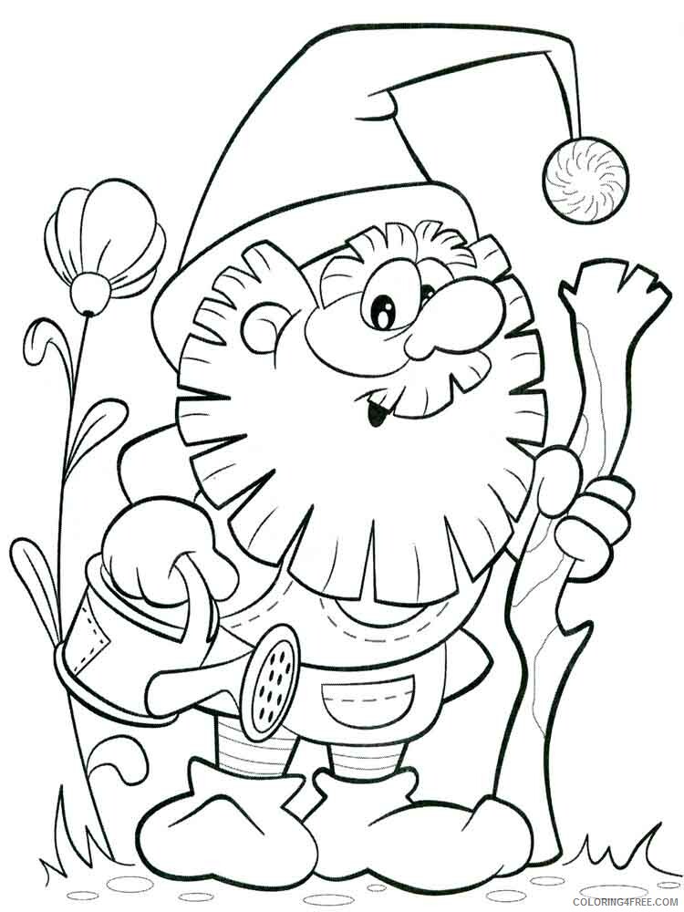 Gnomes Coloring Pages Gnomes 3 Printable 2021 2974 Coloring4free