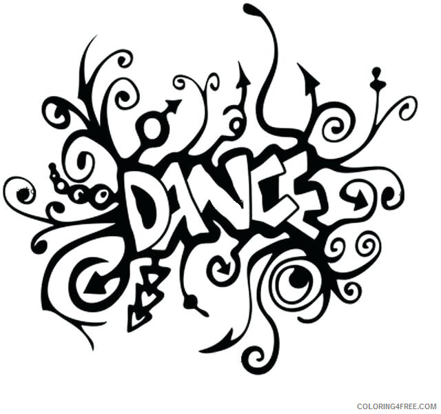 Graffiti Coloring Pages Dance Graffiti Printable 2021 2987 Coloring4free