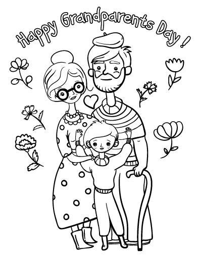 Grandparents Coloring Pages Happy Grandparents Day Printable 2021 3027 Coloring4free