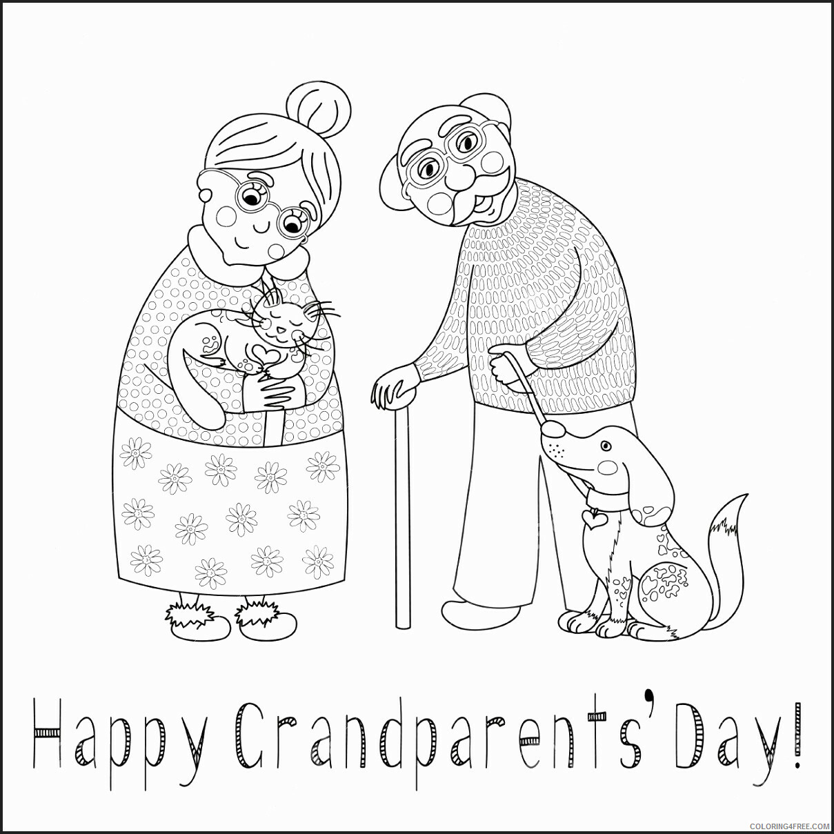 Grandparents Coloring Pages Happy Grandparents Days Printable 2021 3029 Coloring4free