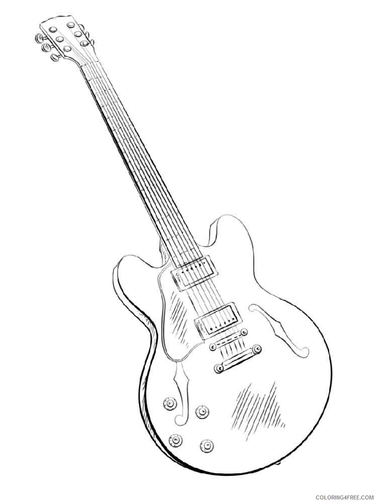 Guitar Coloring Pages guitar 5 Printable 2021 3047 Coloring4free