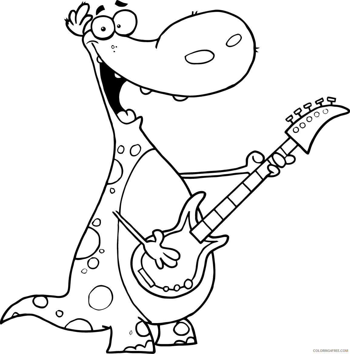 Guitar Coloring Pages high tech guitar player cozy singing rocker Printable 2021 Coloring4free
