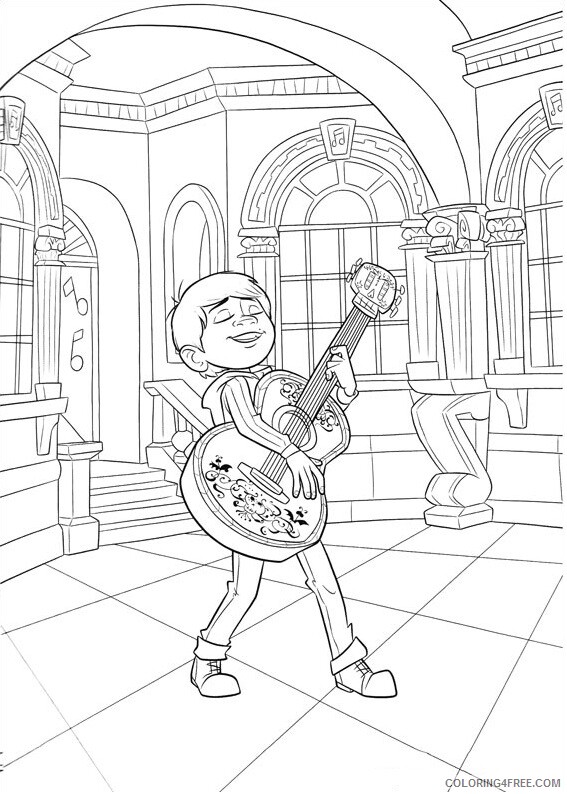 Guitar Coloring Pages miguel rivera playing guitar Printable 2021 3049 Coloring4free
