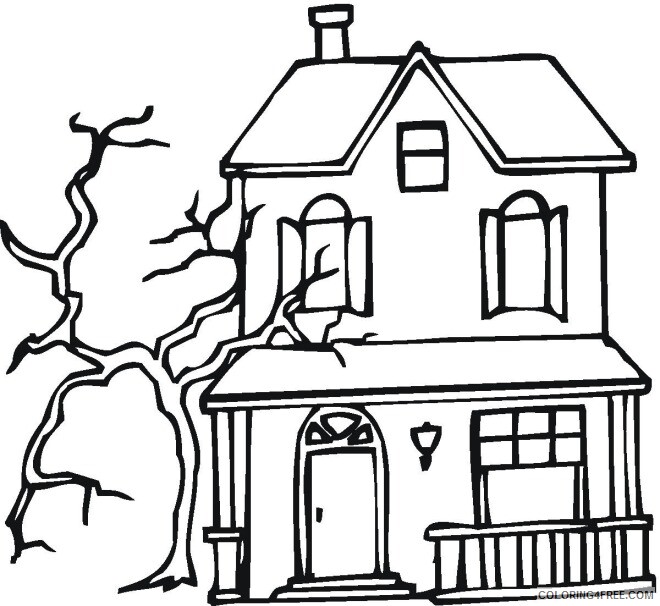 Haunted House Coloring Pages Free Haunted House Printable 2021 3109 Coloring4free