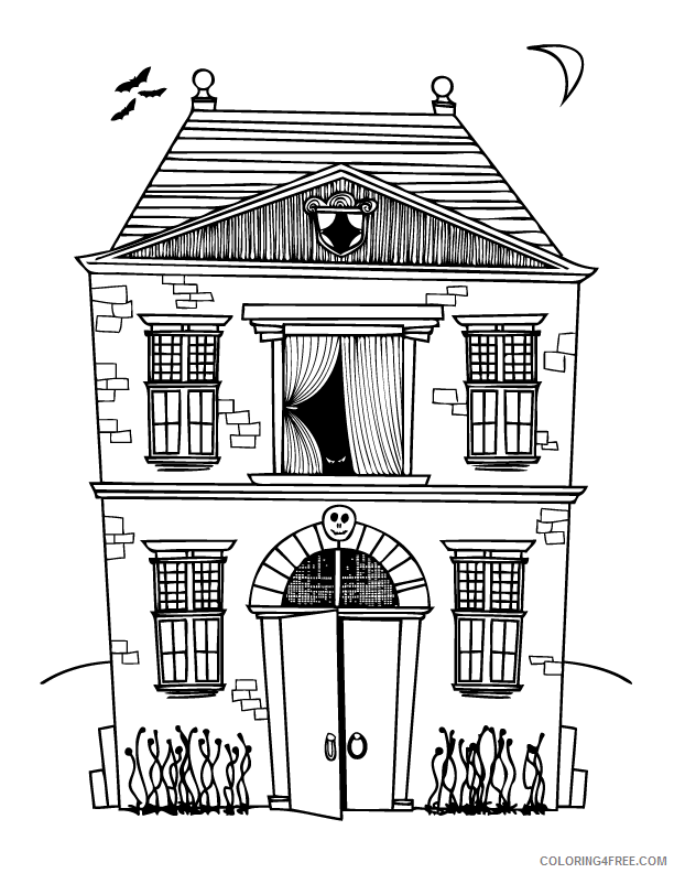 Haunted House Coloring Pages Haunted House Halloween Printable 2021 3116 Coloring4free