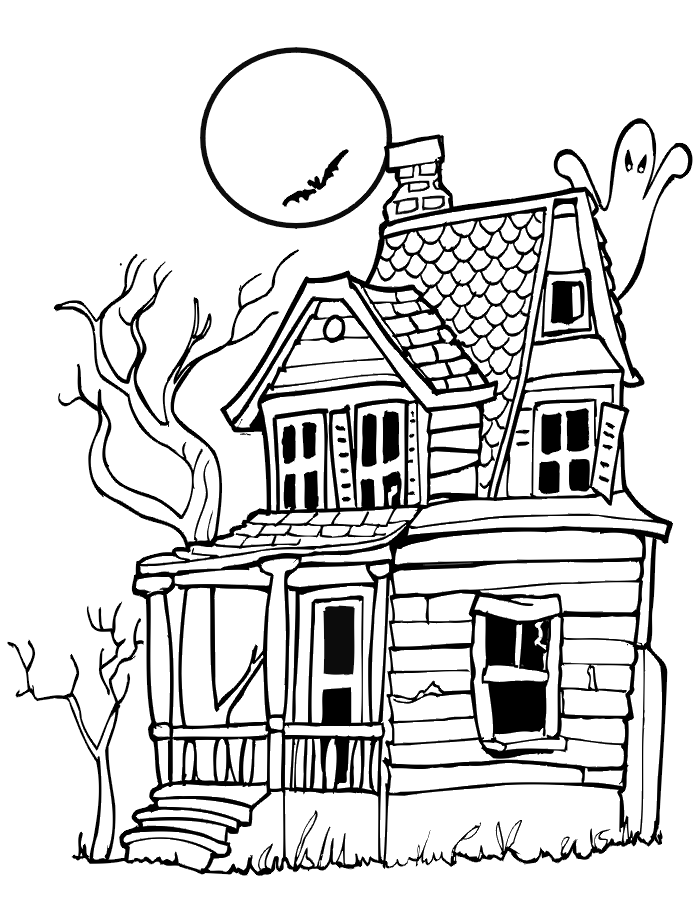 Haunted House Coloring Pages Haunted House Printable 2021 3112 Coloring4free