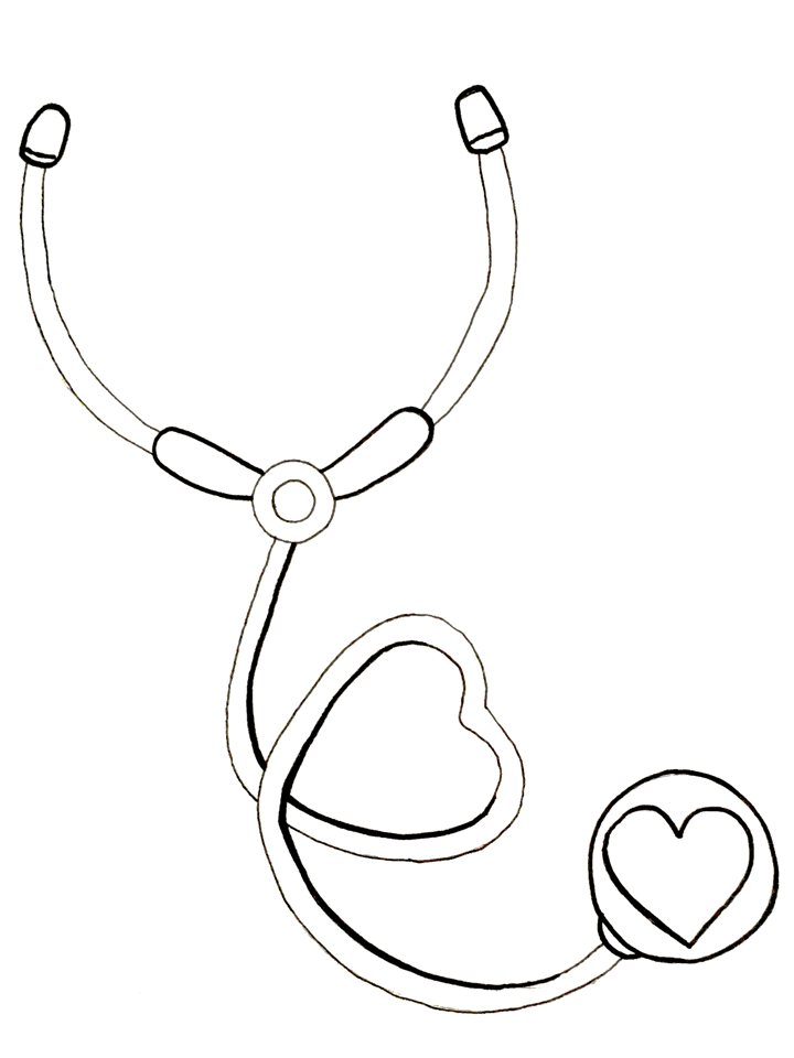 Health Coloring Pages stethoscope2 Printable 2021 3133 Coloring4free