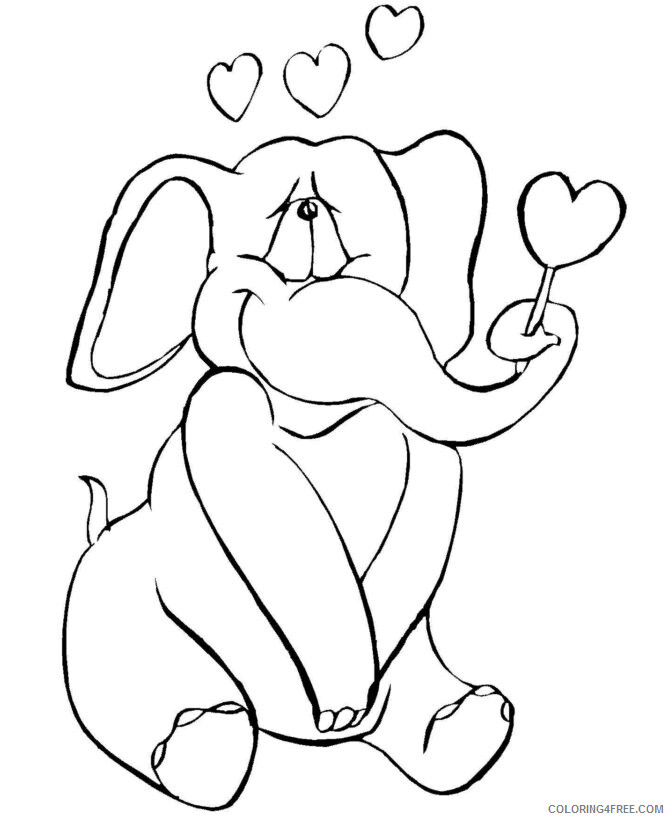 Heart Animal Coloring Pages Elephant Heart Printable 2021 3201 Coloring4free