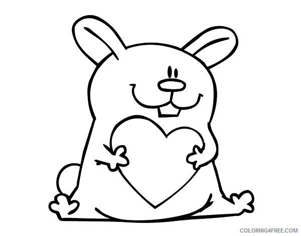 Heart Animal Coloring Pages Rabbit Heart Printable 2021 3225 Coloring4free