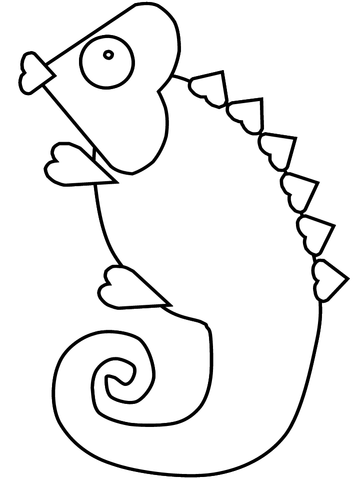 Heart Animal Coloring Pages heart chameleon Printable 2021 3202 Coloring4free