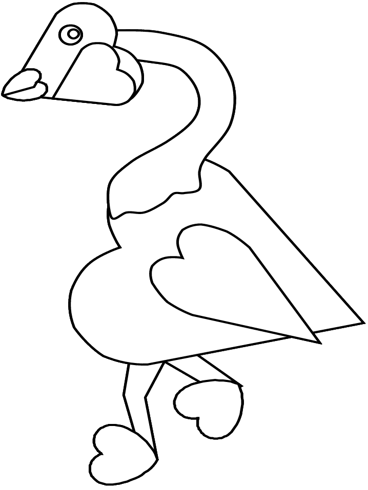 Heart Animal Coloring Pages heart goose Printable 2021 3207 Coloring4free
