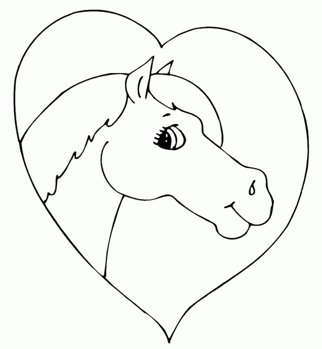 Heart Animal Coloring Pages heart horse Printable 2021 3209 Coloring4free