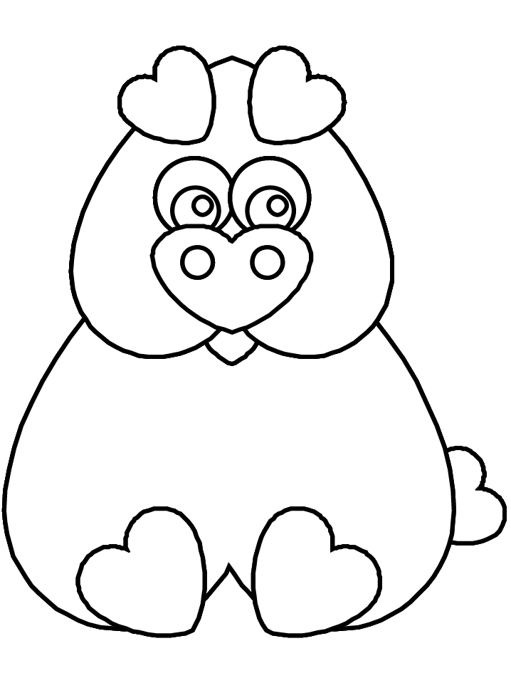 Heart Animal Coloring Pages heart pig Printable 2021 3217 Coloring4free