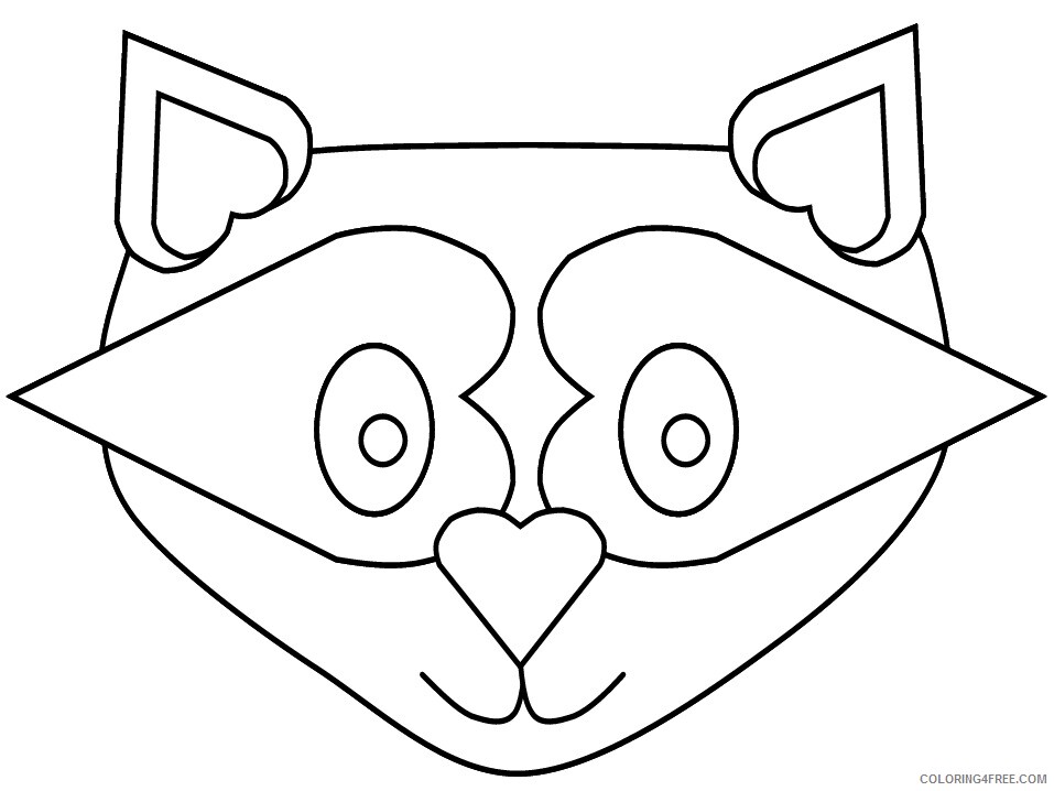Heart Animal Coloring Pages heart raccoon Printable 2021 3219 Coloring4free