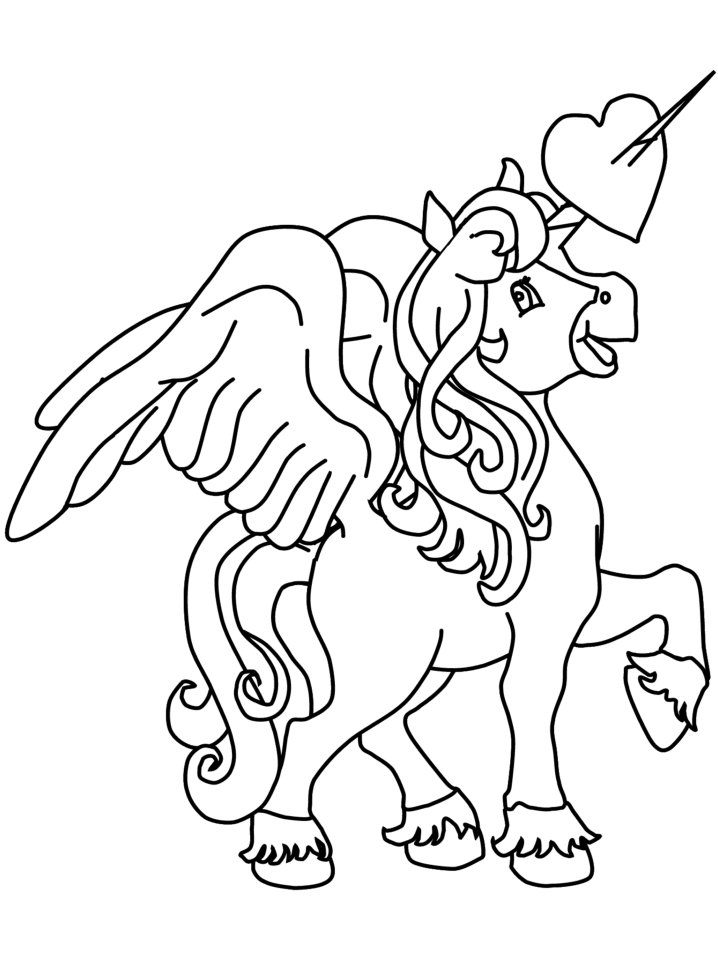 Heart Animal Coloring Pages heart unicorn Printable 2021 3223 Coloring4free