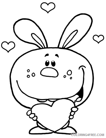 Heart Coloring Pages Bunny Heart Printable 2021 3135 Coloring4free