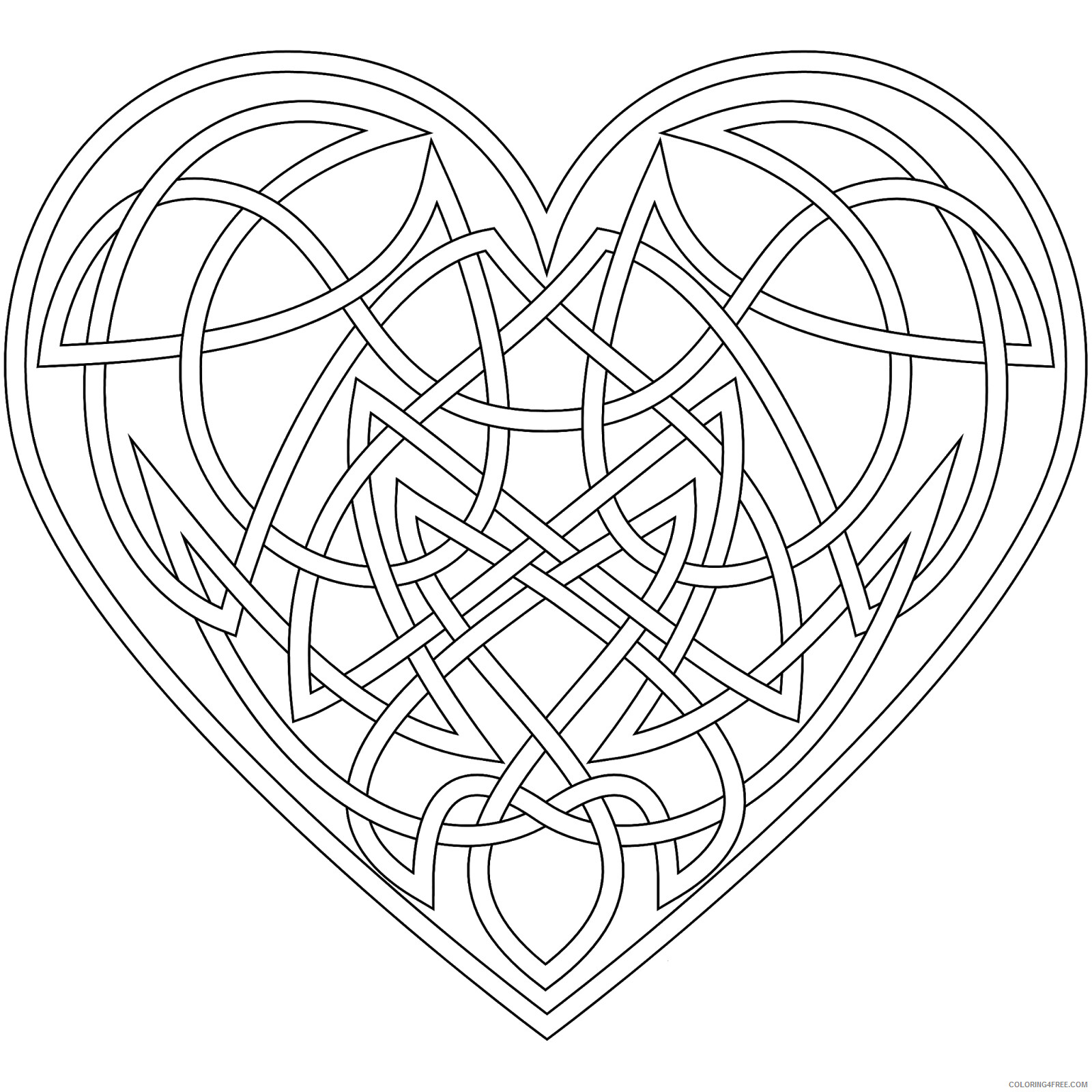 Heart Coloring Pages Celtic Heart Symbol Printable 2021 3138 Coloring4free