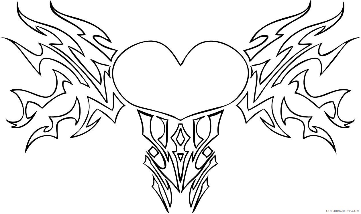 Heart Coloring Pages Color of Hearts Printable 2021 3143 Coloring4free