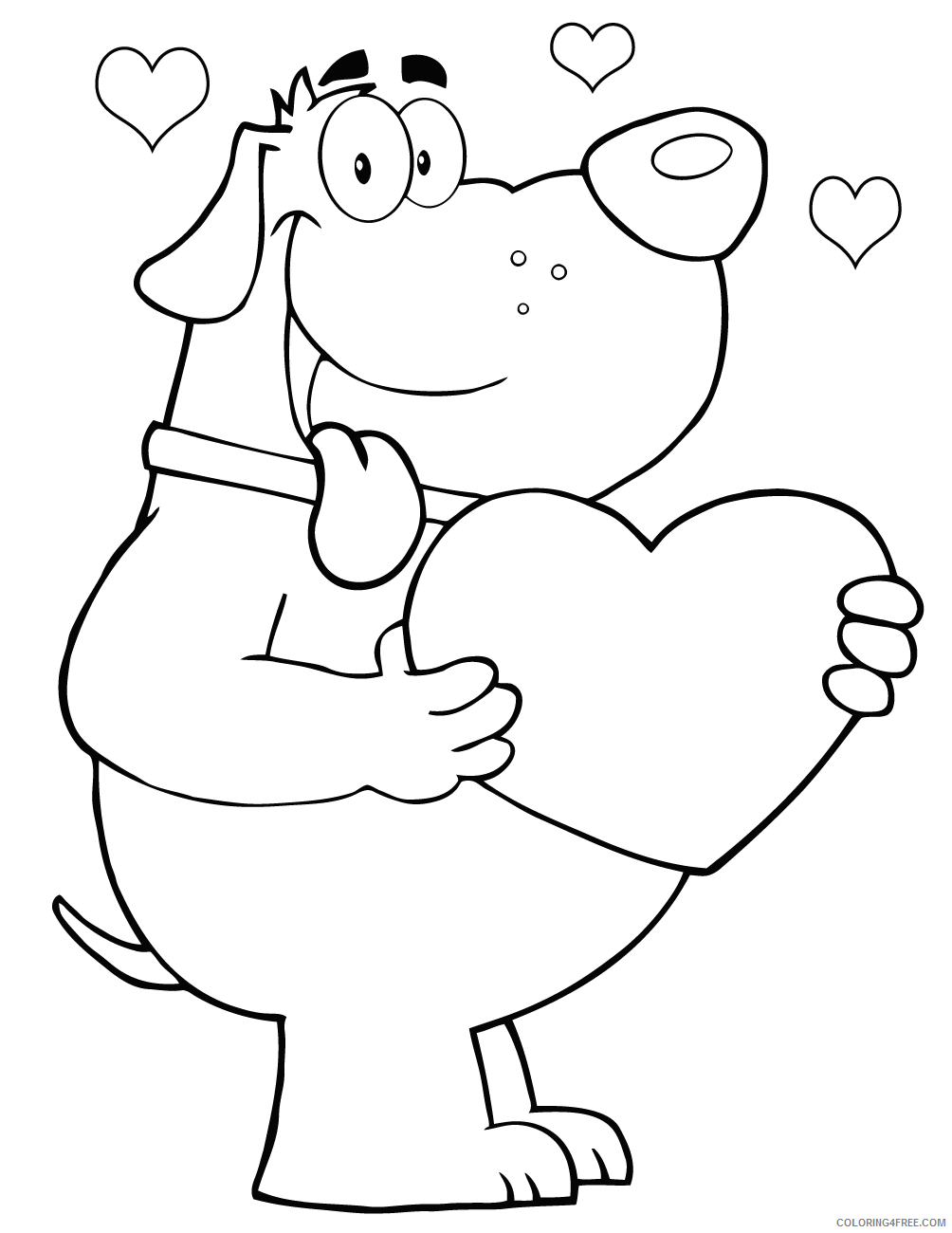 Heart Coloring Pages Doggy Heart Printable 2021 3145 Coloring4free