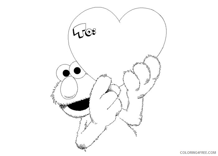 Heart Coloring Pages Elmo heart Printable 2021 3149 Coloring4free