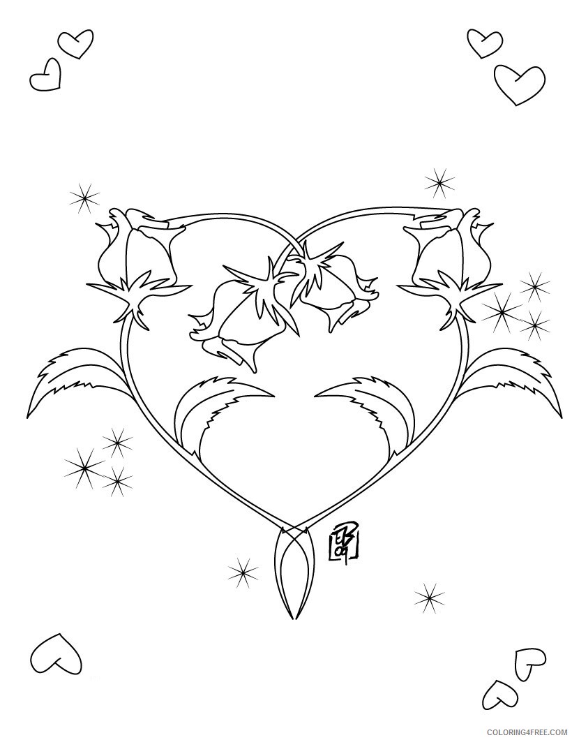 Heart Coloring Pages Hearts Printable 2021 3140 Coloring4free