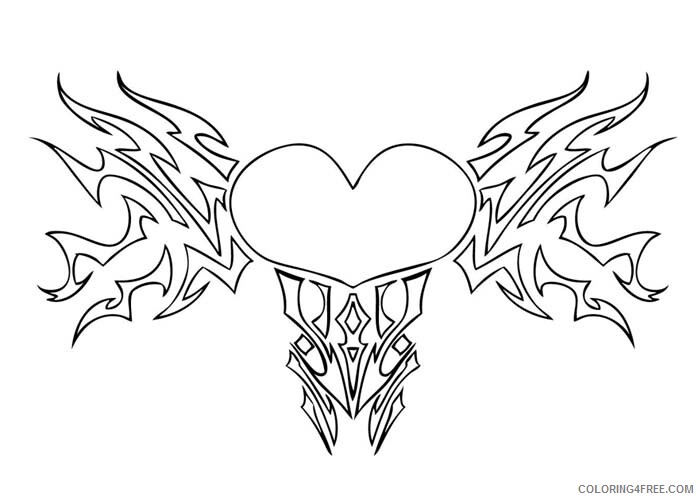 Heart Coloring Pages Tribal heart Printable 2021 3198 Coloring4free
