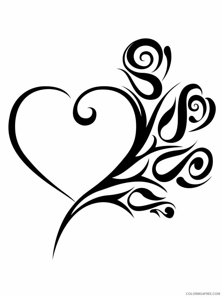 Heart Coloring Pages heart stencils 21 Printable 2021 3187 Coloring4free