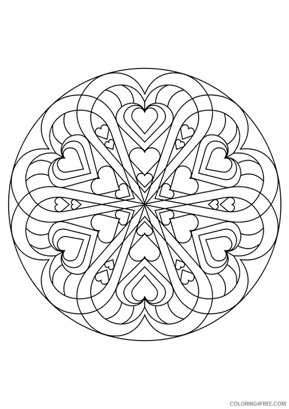 Heart Mandala Coloring Pages the heart mandala Printable 2021 3230 Coloring4free