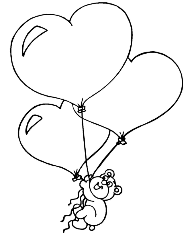 Hearts Coloring Pages Heart Balloons Printable 2021 3233 Coloring4free