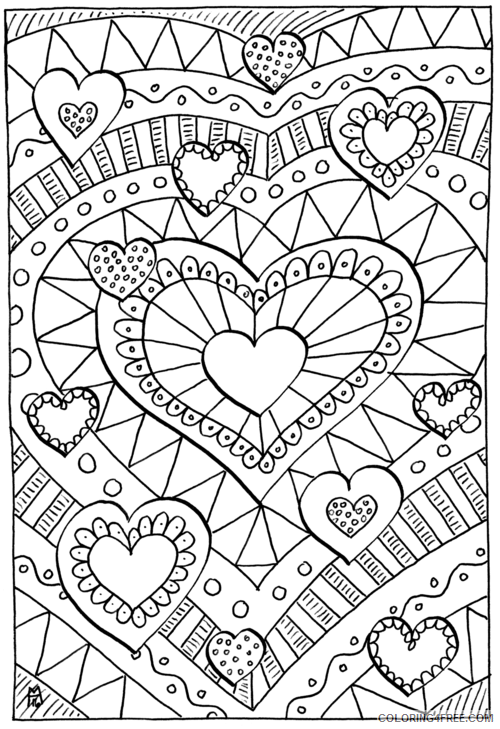 Hearts Coloring Pages Hearts in February Printable 2021 3250 Coloring4free