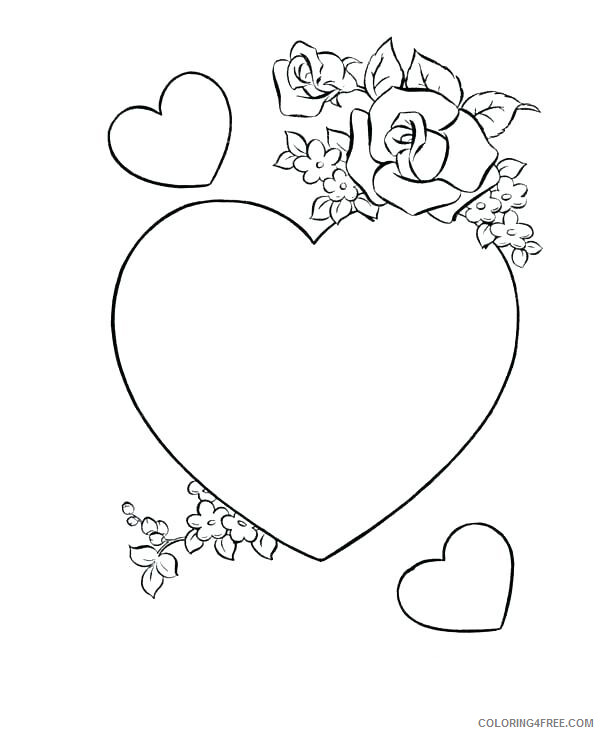 Hearts Coloring Pages Love Roses and Hearts Printable 2021 3253 Coloring4free