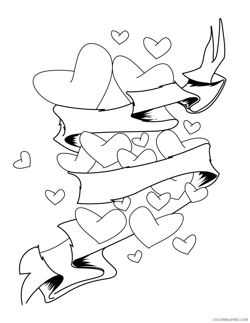 Hearts Coloring Pages Printable Heart 2 Printable 2021 3254 Coloring4free