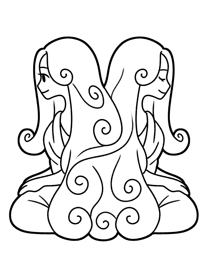 Horoscope Coloring Pages b gemini Printable 2021 3330 Coloring4free