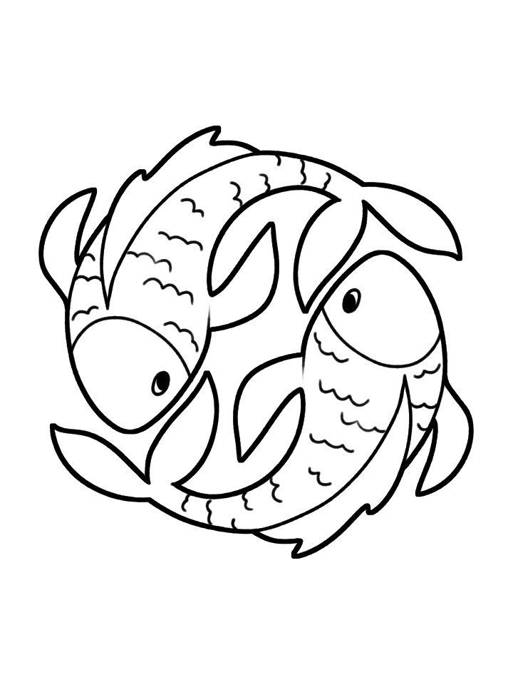 Horoscope Coloring Pages b pisces Printable 2021 3333 Coloring4free