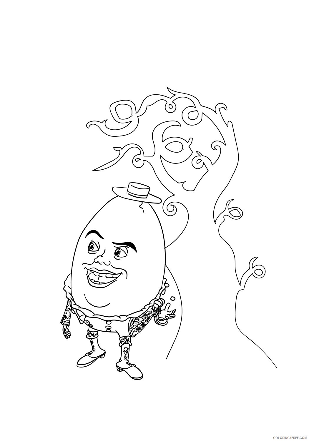 Humpty Dumpty Coloring Pages humpty alexander dumpty Printable 2021 3460 Coloring4free