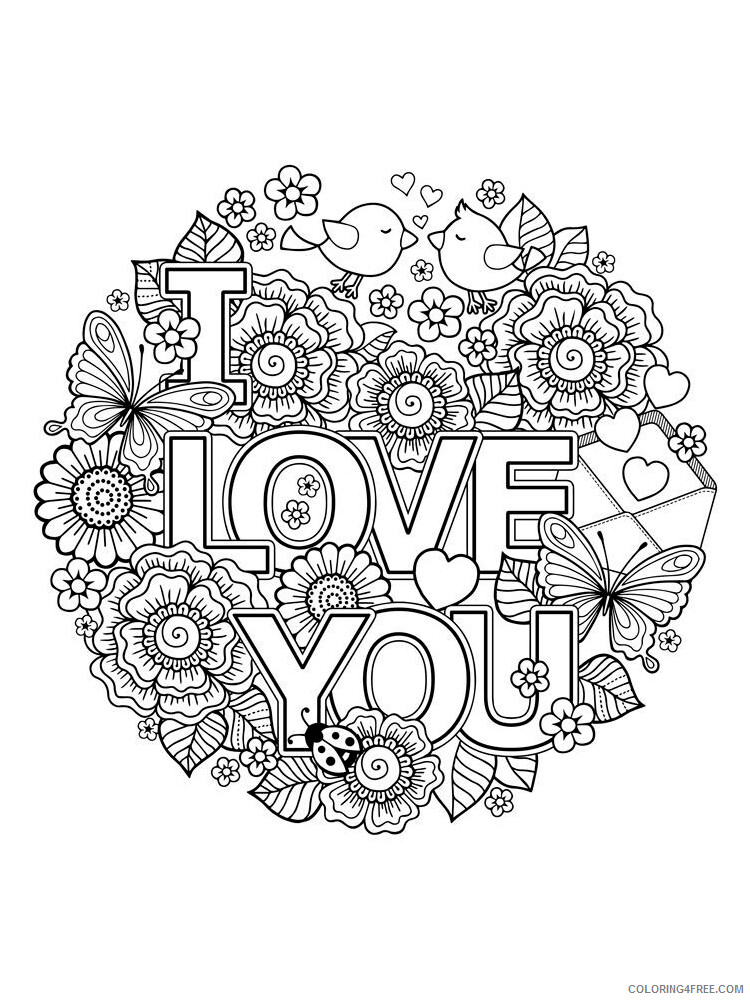 I Love You Coloring Pages I Love you 2 Printable 2021 3476 Coloring4free