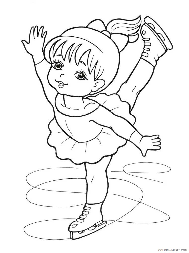 Ice Skater Coloring Pages Ice Skater 1 Printable 2021 3484 Coloring4free